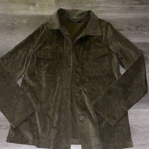 Green corduroy pullover jacket, medium